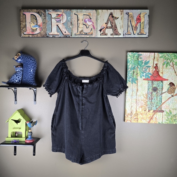 We The Free Free People Daisy Denim Black Romper XL - Picture 6 of 16